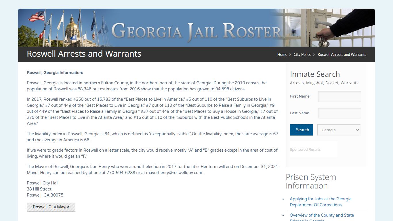 Roswell Arrests and Warrants | Georgia Jail Inmate Search